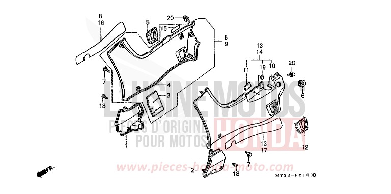 SIDE COVER for Pan-European ABS BLACK-Z (NH1ZD) from 1992